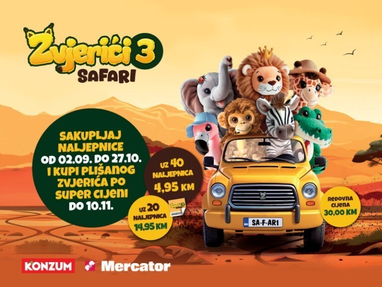 Krenula velika safari avantura, upoznajte nove Zvjeriće u Konzumu i Mercatoru!