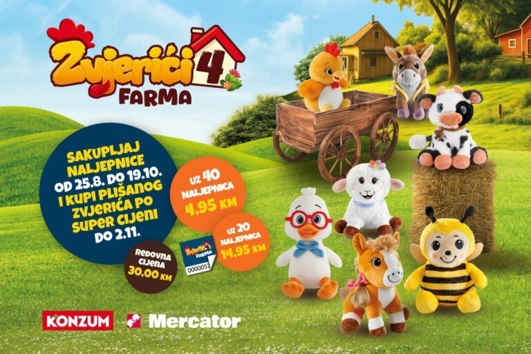 Zvjerići se vraćaju – Konzum i Mercator od 25. augusta mališane vode na uzbudljivu avanturu na farmi
